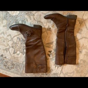 Brown leather nine west boots size 8 1/2